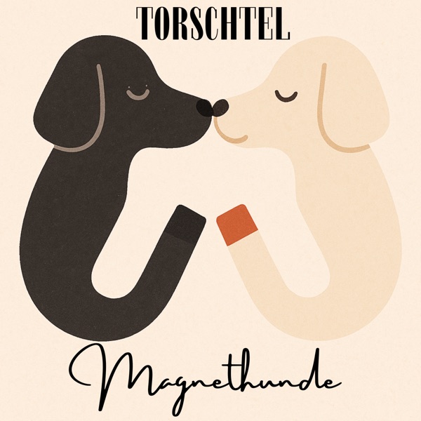 Ein dunkler und ein heller Hund, Nase an Nase, als Illustration
